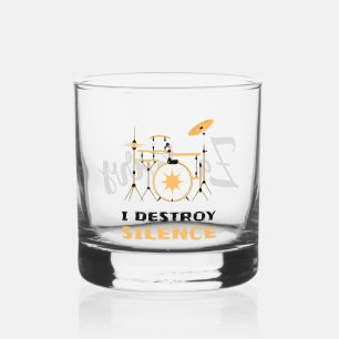 Personalisiert zerstöre ich die Stille Funny Drumm Whiskyglas