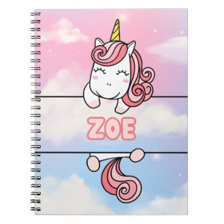 Personalisiert Zoe Unicorn Girlie Notebook Notizblock