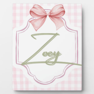 Personalisiert Zoey Baby Girl Kinderzimmer Bow&Gin Fotoplatte