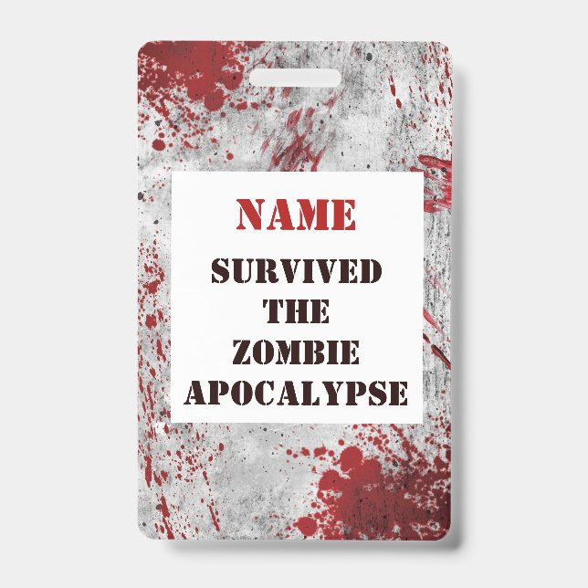 Personalisiert Zombie Apokalypse Blood Lanyard Ausweis (Vorderseite)