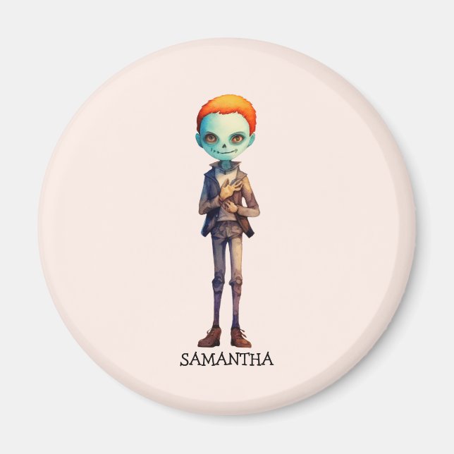 Personalisiert Zoombie Halloween Magnet (Vorne)