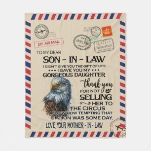 Personalisiert zu meinem lieben Sohn aus der Mama Fleecedecke