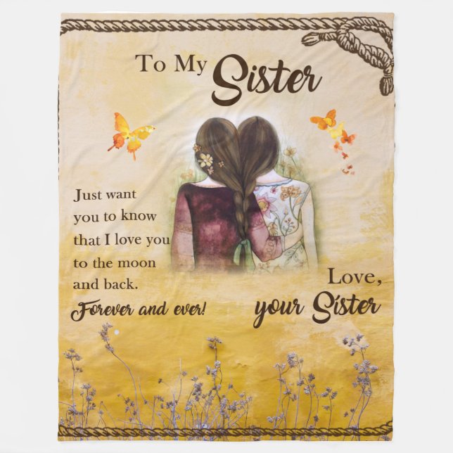 Personalisiert zu meinem Schwester Blanket Fleecedecke (Vorderseite)