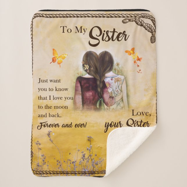 Personalisiert zu meinem Schwester Blanket Sherpadecke (Vorderseite)