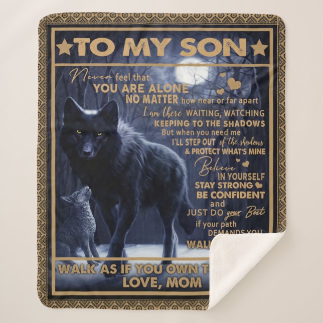 Personalisiert zu meinem Sohn, Son Birthday Gesche Sherpadecke (Vorderseite)