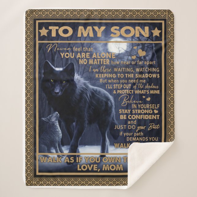 Personalisiert zu meinem Sohn, Son Birthday Gesche Sherpadecke (Vorderseite)