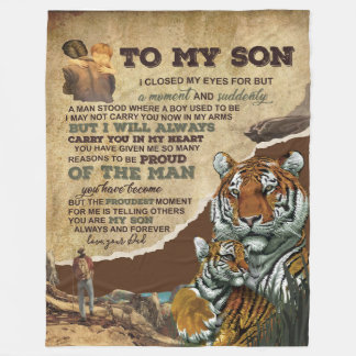 Personalisiert zu meinem Sohn, Tiger Blanket, Lieb Fleecedecke