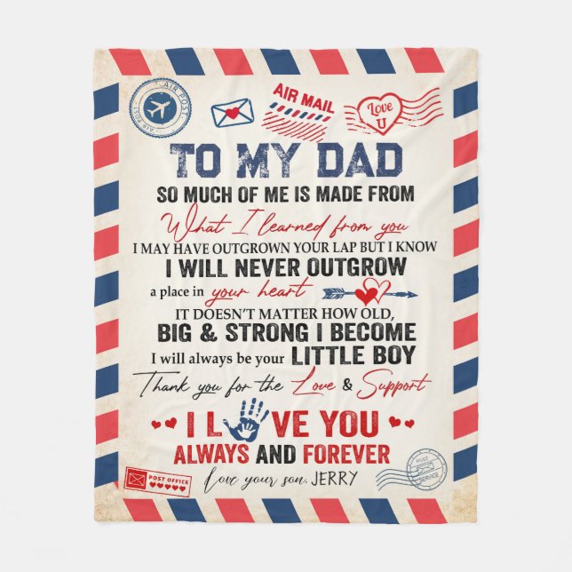 Personalisiert zu meinem Vater Blanka von der Sonn Fleecedecke (Vorderseite)