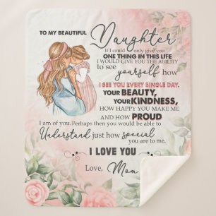 Personalisiert zu meinem wunderschönen Töchterblan Sherpadecke