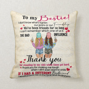 Personalisiert zu meinen Bestie für das Geschenk Kissen