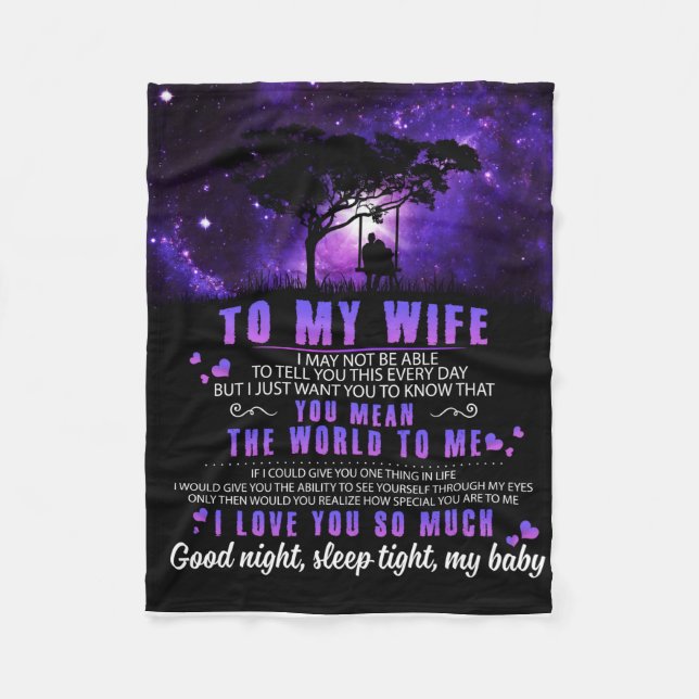 Personalisiert zu meiner Ehefrau, Brief von Eheman Fleecedecke (Vorderseite)