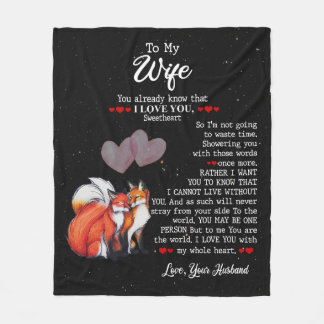 Personalisiert zu meiner Ehefrau Fleecedecke