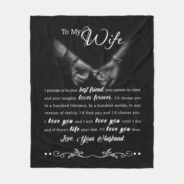 Personalisiert zu meiner Ehefrau Fleecedecke (Vorderseite)