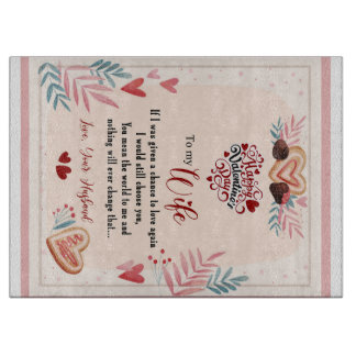 Personalisiert zu meiner Ehefrau glücklicher Valen Schneidebrett