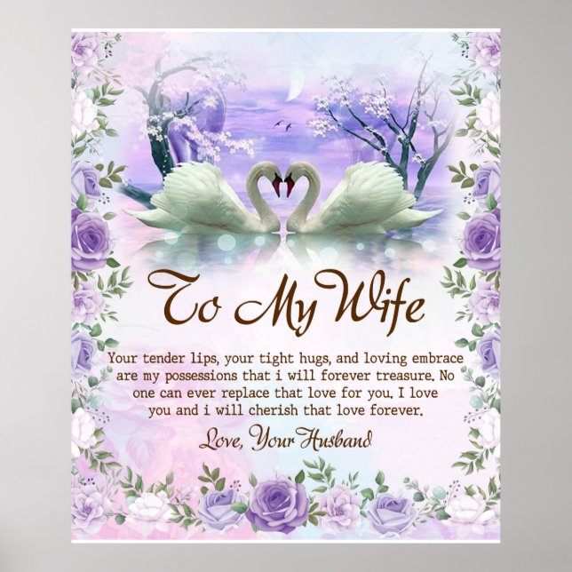 Personalisiert zu meiner Ehefrau Poster (Vorne)