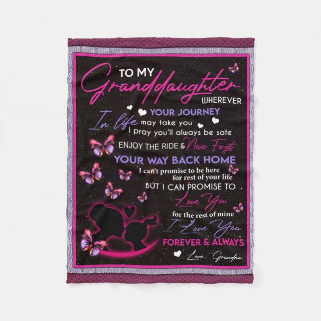 Personalisiert zu meiner Grandtochter-Schmetterlin Fleecedecke (Vorderseite)