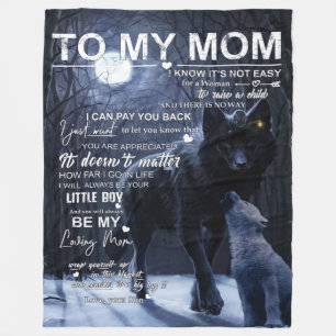 Personalisiert zu meiner Mama vom Sohn, Fleecedecke