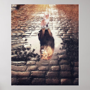 Personalisiert zu meiner Niedlichen Katze und Löwe Poster