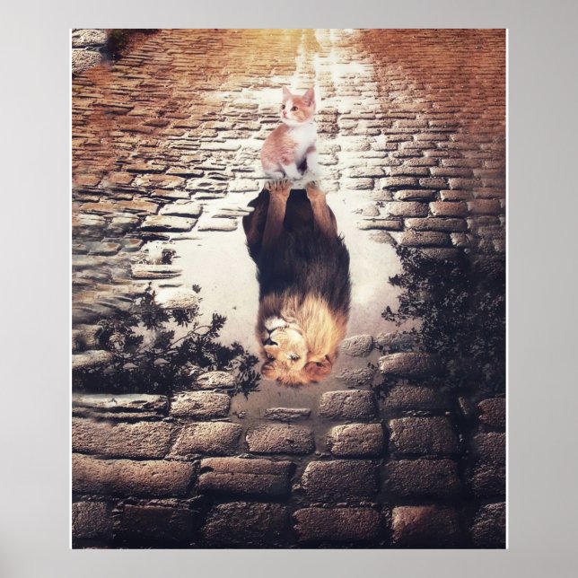 Personalisiert zu meiner Niedlichen Katze und Löwe Poster (Vorne)