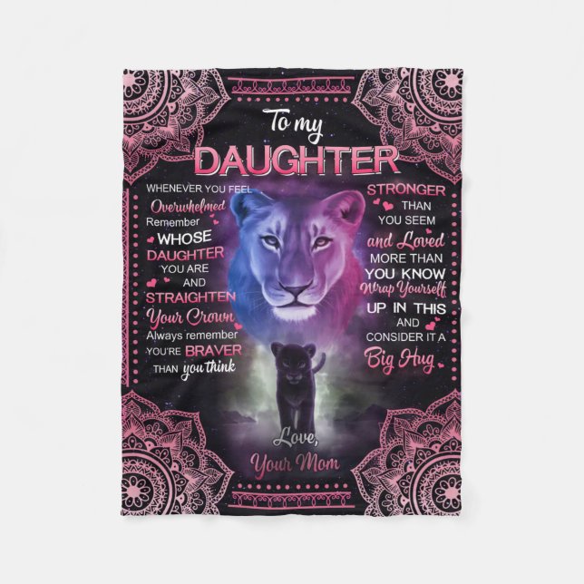 Personalisiert zu meiner Tochter Blanket Fleecedecke (Vorderseite)