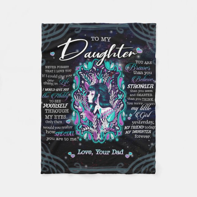 Personalisiert zu meiner Tochter Blanket Fleecedecke (Vorderseite)