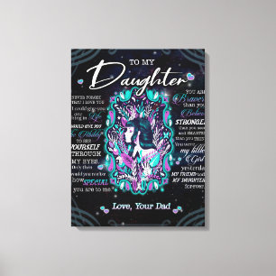 Personalisiert zu meiner Tochter Blanket Leinwanddruck