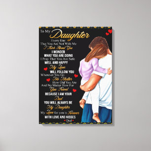 Personalisiert zu meiner Tochter Blanket Leinwanddruck