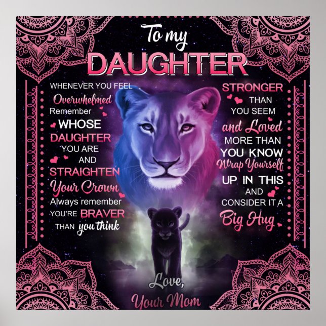 Personalisiert zu meiner Tochter Blanket Poster (Vorne)