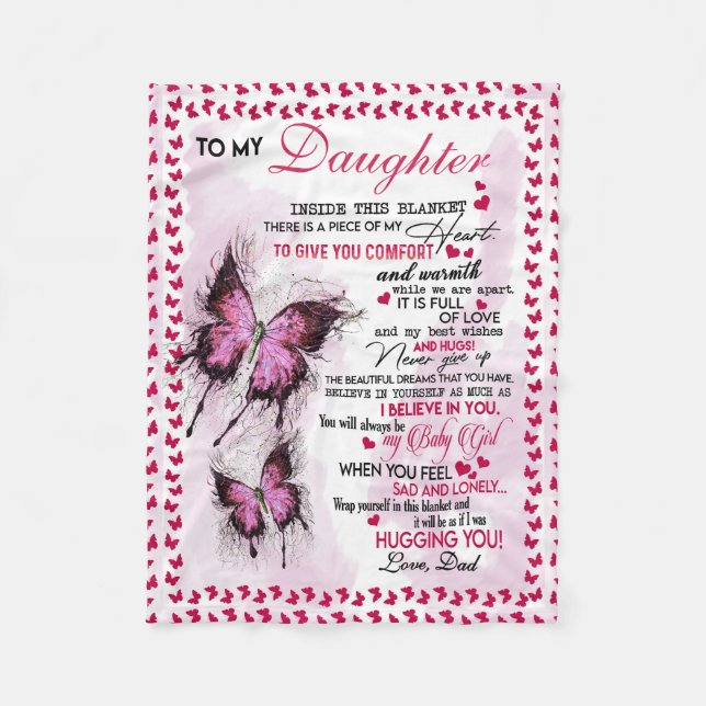 Personalisiert zu meiner Tochter Blanket wirst du  Fleecedecke (Vorderseite)