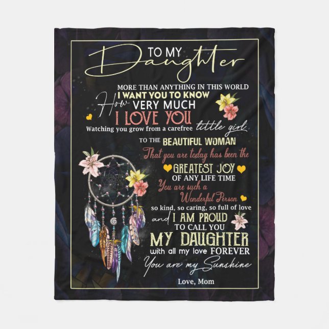 Personalisiert zu meiner Tochter, Liebe von der Ma Fleecedecke (Vorderseite)