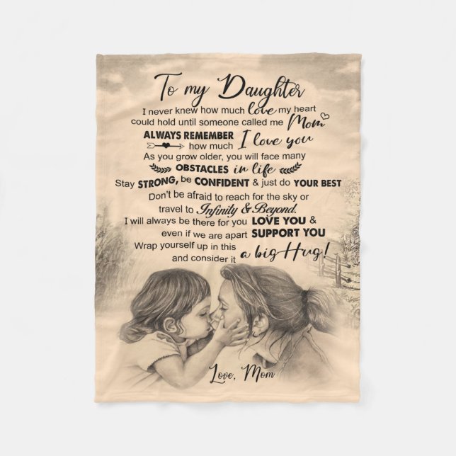 Personalisiert zu meiner Tochter, Liebe von der Ma Fleecedecke (Vorderseite)