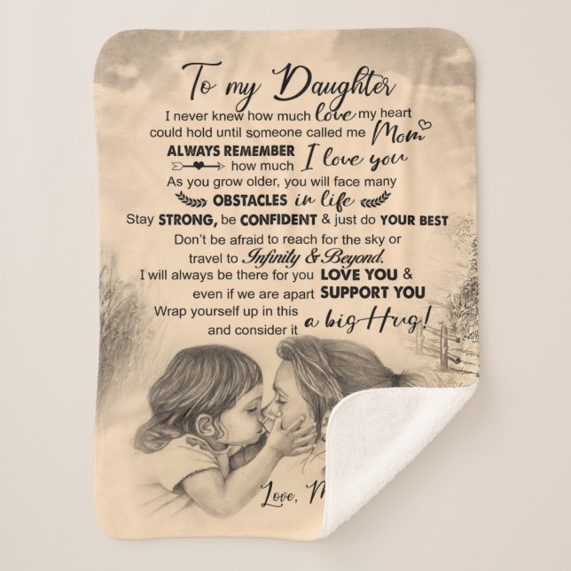 Personalisiert zu meiner Tochter, Liebe von der Ma Sherpadecke (Vorderseite)