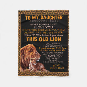 Personalisiert zu meiner Tochter Lion Blanket Fleecedecke