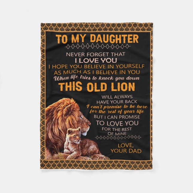 Personalisiert zu meiner Tochter Lion Blanket Fleecedecke (Vorderseite)