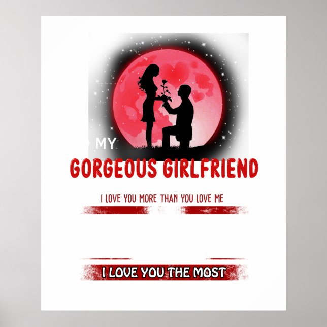 Personalisiert zu meiner wunderschönen Freundin Poster (Vorne)