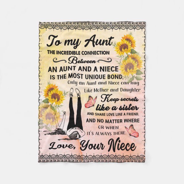 Personalisiert zu meiner wunderschönen Tante Sonne Fleecedecke (Vorderseite)