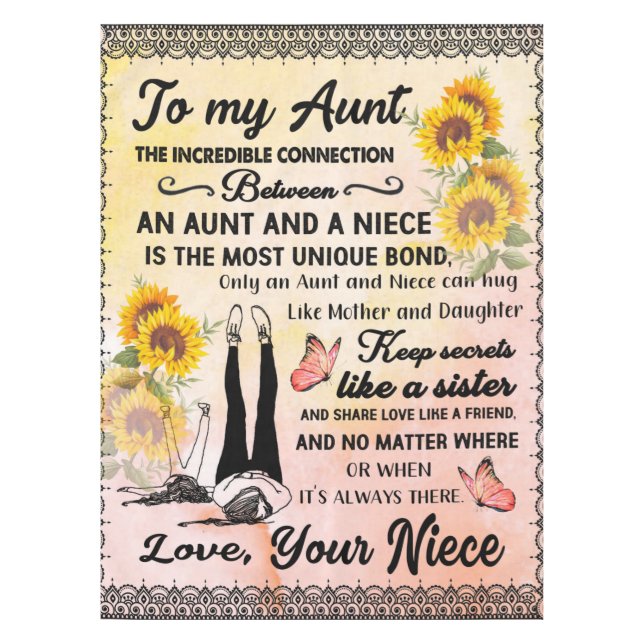 Personalisiert zu meiner wunderschönen Tante Sonne Tischdecke (Vorderseite)