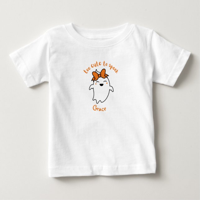 Personalisiert zu Niedlich, um Halloween zu sprech Baby T-shirt (Vorderseite)