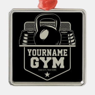 Personalisiert Zuhause GYM Kettlebell Fitness Trai Ornament Aus Metall