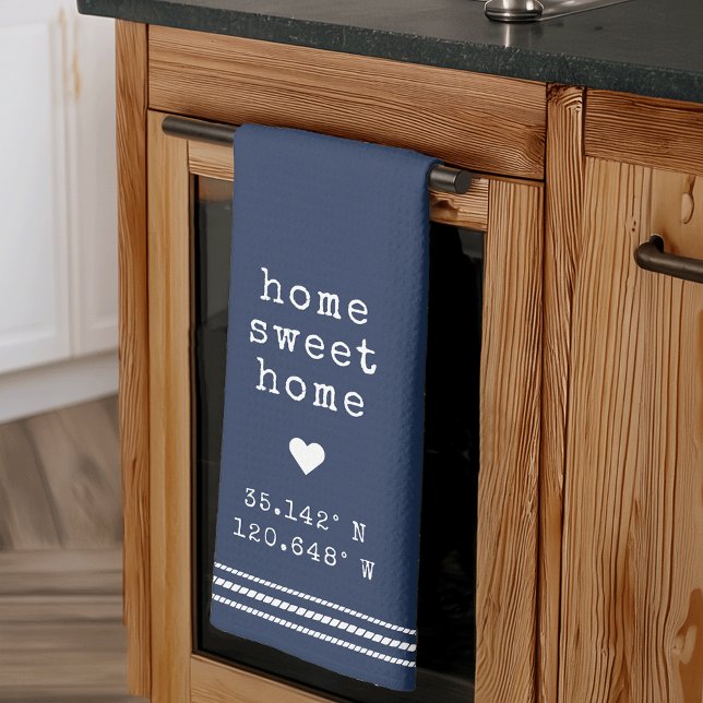 Personalisiert Zuhause Sweet Zuhause Coordinates Geschirrtuch (Von Creator hochgeladen)