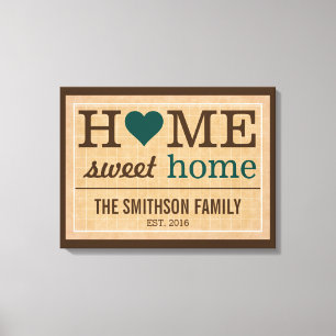 Personalisiert Zuhause Sweet Zuhause-Produktfamili Leinwanddruck