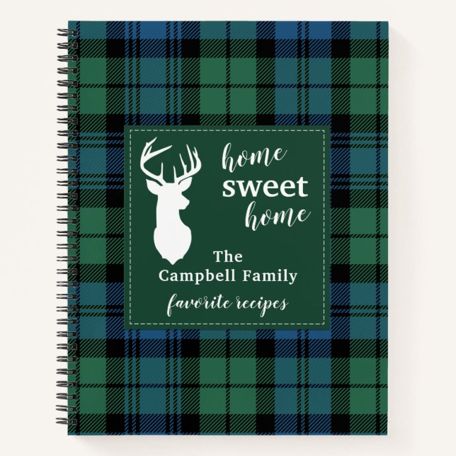Personalisiert Zuhause Sweet Zuhause Tartan Campbe Notizbuch (Vorderseite)