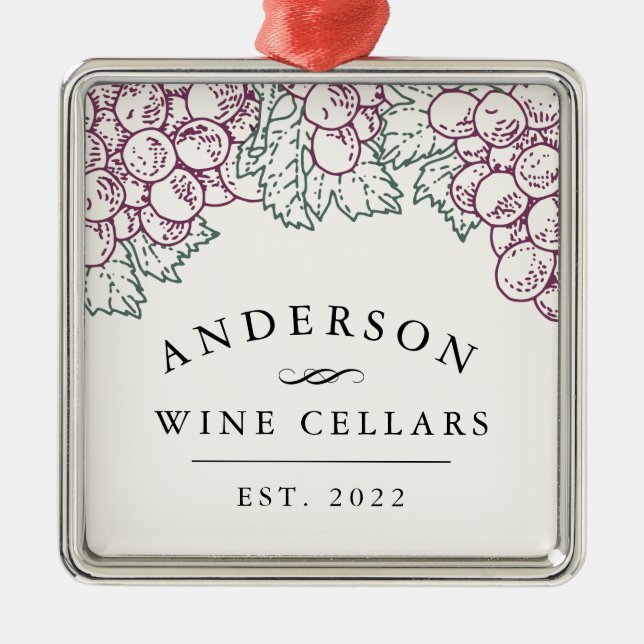 Personalisiert Zuhause Wine Cellar Silbernes Ornament (Vorne)