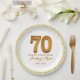 personalisiert zum 70. Jahrestag Pappteller