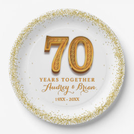 personalisiert zum 70. Jahrestag Pappteller