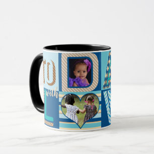 Personalisiert zum VATER mit LIEBE-FotoCollage Tasse
