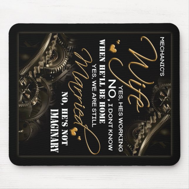 Personalisiert zur Ehefrau meines Mechanikers, Ver Mousepad (Vorne)
