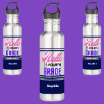 Personalisiert zurück in die vierte Klasse Edelstahlflasche<br><div class="desc">Personalisiert zurück zur Schule Vierte Edelstahlflasche. Passen Sie es mit Ihrem Namen an,  um einen schicken,  gürteleigenen Look zu erhalten.</div>