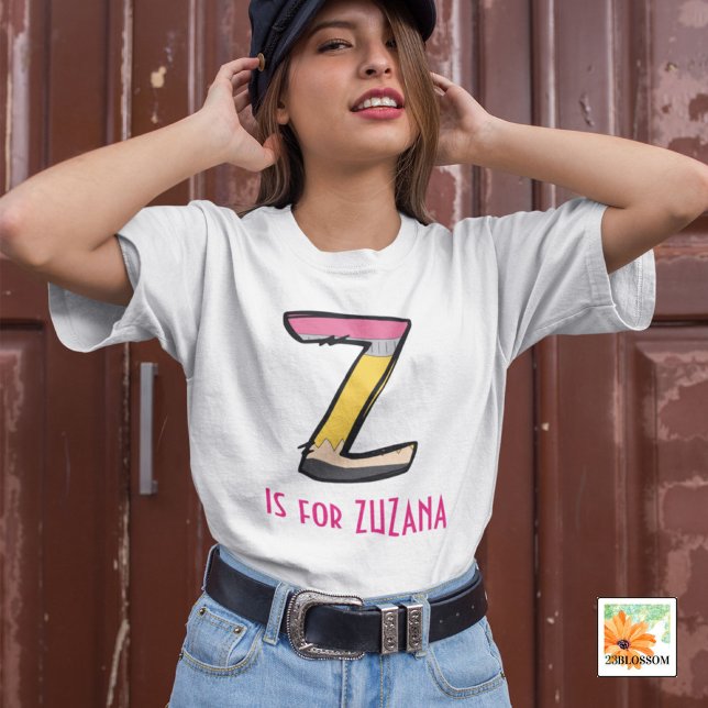 Personalisiert zurück zur Schule Alphabet Z Kleinkind T-shirt (Von Creator hochgeladen)
