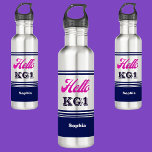 Personalisiert zurück zur Schule Hallo KG1 Edelstahlflasche<br><div class="desc">Personalisiert Back To School Hallo KG1 Edelstahlflasche. Passen Sie es mit Ihrem Namen an,  um einen schicken,  gürteleigenen Look zu erhalten.</div>